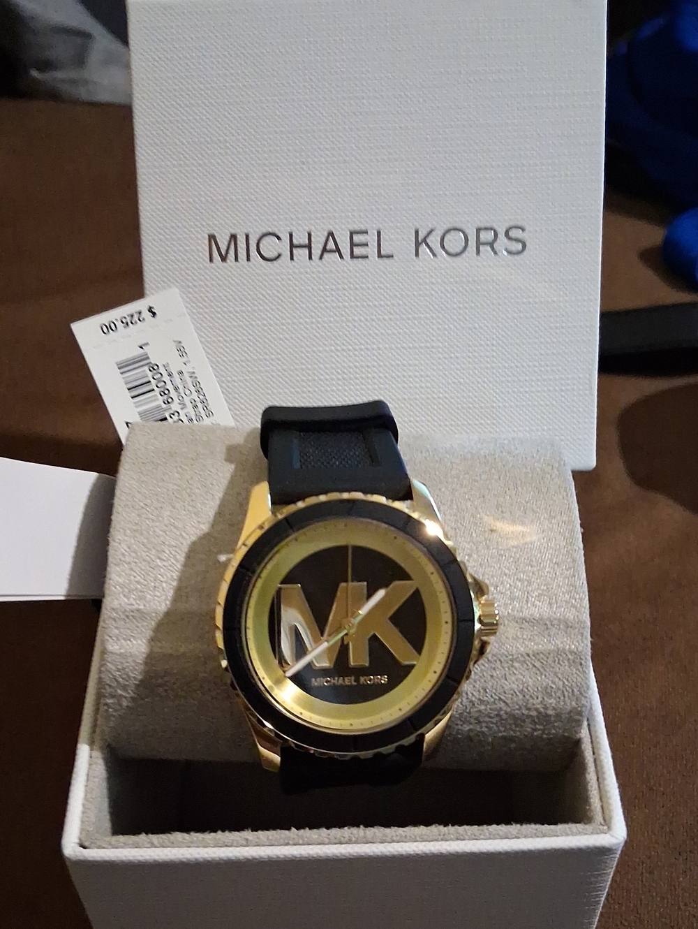 Michael Kors Men's Gold and Black Logo Sport Watch